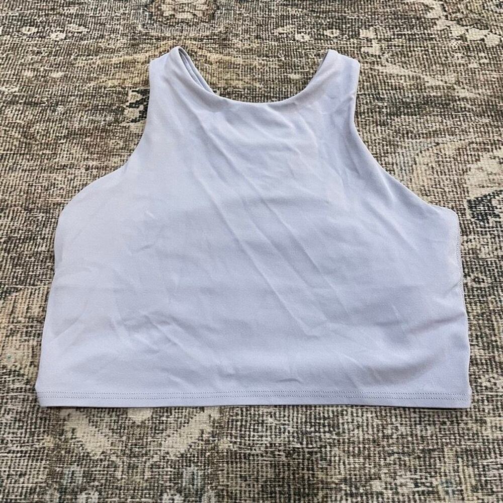 Athleta Womens S Conscious Crop Tank Top Built-In Bra Gray Yoga Workout